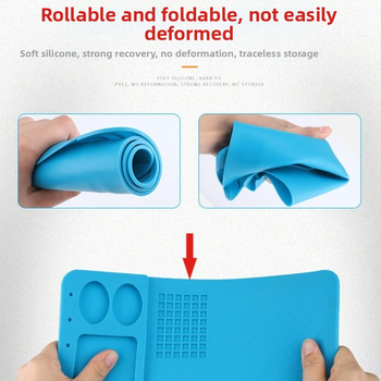 Silikónová dielenská podložka na opravu telefónov – tepelne izolačná podložka na stôl, hrubšia, odolná vysokým teplotám, kompatibilná s teplovzdušnou pištoľou a spájkovacím železom