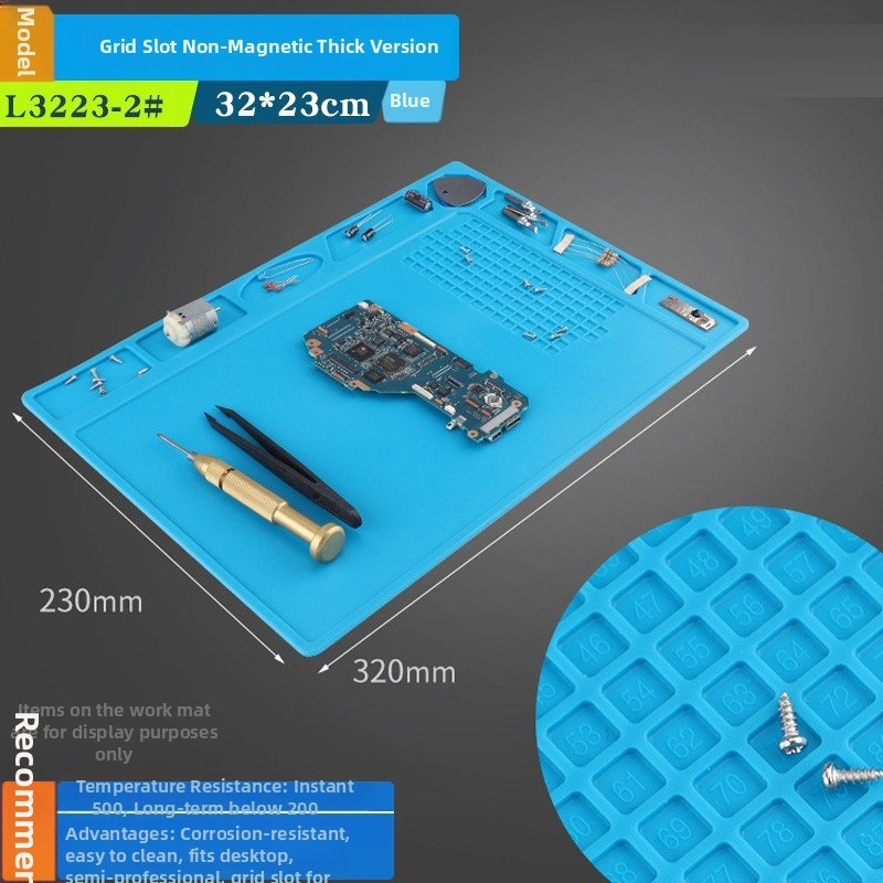 Silikónová dielenská podložka na opravu telefónov – tepelne izolačná podložka na stôl, hrubšia, odolná vysokým teplotám, kompatibilná s teplovzdušnou pištoľou a spájkovacím železom