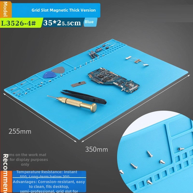 Silikónová dielenská podložka na opravu telefónov – tepelne izolačná podložka na stôl, hrubšia, odolná vysokým teplotám, kompatibilná s teplovzdušnou pištoľou a spájkovacím železom