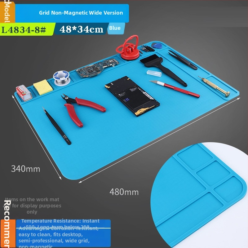 Silikónová dielenská podložka na opravu telefónov – tepelne izolačná podložka na stôl, hrubšia, odolná vysokým teplotám, kompatibilná s teplovzdušnou pištoľou a spájkovacím železom