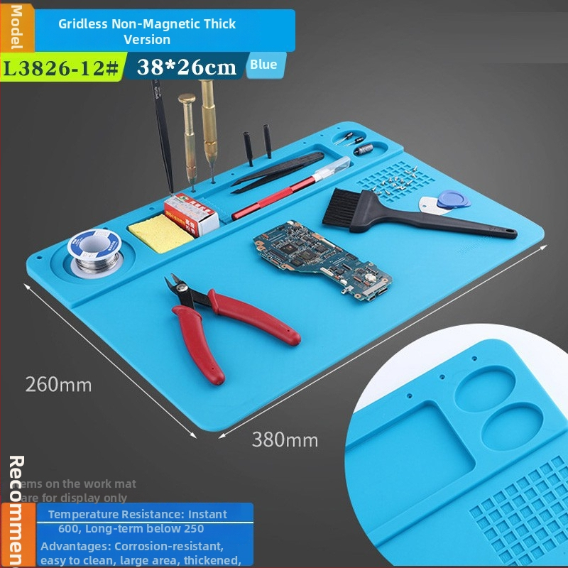 Silikónová dielenská podložka na opravu telefónov – tepelne izolačná podložka na stôl, hrubšia, odolná vysokým teplotám, kompatibilná s teplovzdušnou pištoľou a spájkovacím železom