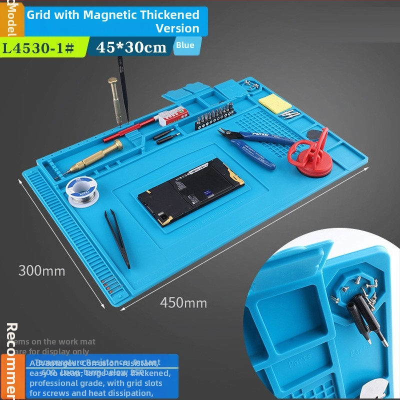 Silikónová dielenská podložka na opravu telefónov – tepelne izolačná podložka na stôl, hrubšia, odolná vysokým teplotám, kompatibilná s teplovzdušnou pištoľou a spájkovacím železom