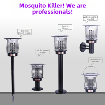 Napelemes kültéri LED szúnyogirtó lámpa, vízálló, 31–40 m² területre, 0–180°-ban állítható, rozsdamentes acél ház
