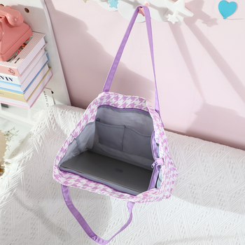 Torbica za majku u japanskom stilu, sladak djevojački dizajn, torba za rame ili ruksak velike kapacitete, Kuromi tote, anime motiv (Materijal: platno; Podstava: najlonska; Uzorak: anime crtež; Stil: svježe i slatko)