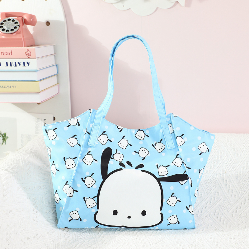 Torbica za majku u japanskom stilu, sladak djevojački dizajn, torba za rame ili ruksak velike kapacitete, Kuromi tote, anime motiv (Materijal: platno; Podstava: najlonska; Uzorak: anime crtež; Stil: svježe i slatko)