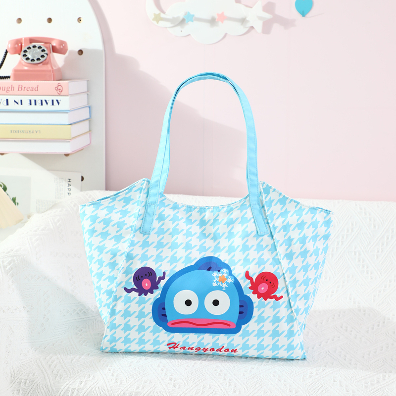 Torbica za majku u japanskom stilu, sladak djevojački dizajn, torba za rame ili ruksak velike kapacitete, Kuromi tote, anime motiv (Materijal: platno; Podstava: najlonska; Uzorak: anime crtež; Stil: svježe i slatko)