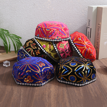 Šokių kepurė su šešiakampės formos dizainu, maža gėlė, pynės plaukams ir nėriniai (Prekės kodas 6464634, Suaugusiesiems, 2021 m. vasara)