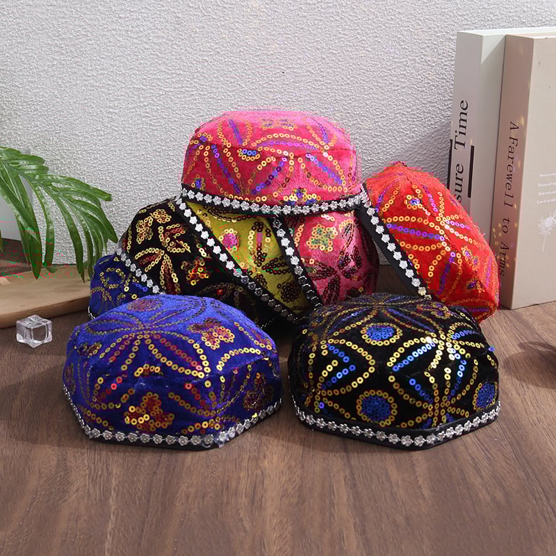 Šokių kepurė su šešiakampės formos dizainu, maža gėlė, pynės plaukams ir nėriniai (Prekės kodas 6464634, Suaugusiesiems, 2021 m. vasara)