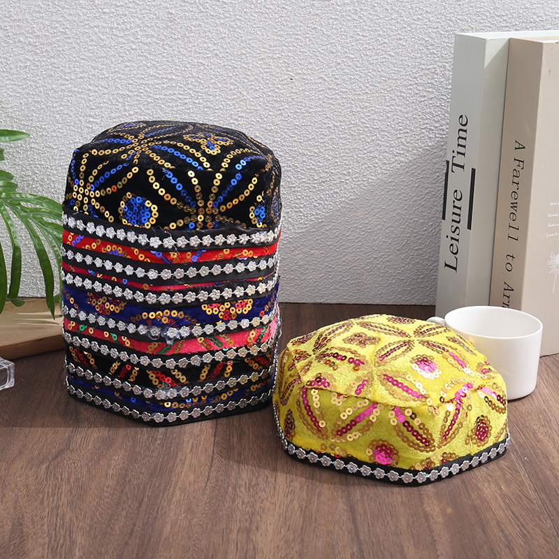 Šokių kepurė su šešiakampės formos dizainu, maža gėlė, pynės plaukams ir nėriniai (Prekės kodas 6464634, Suaugusiesiems, 2021 m. vasara)