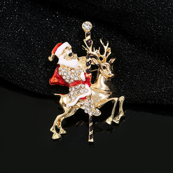 Broșă om de zăpadă pentru Crăciun de la Gini – aliaj, unisex, stil floral, seria Crăciun