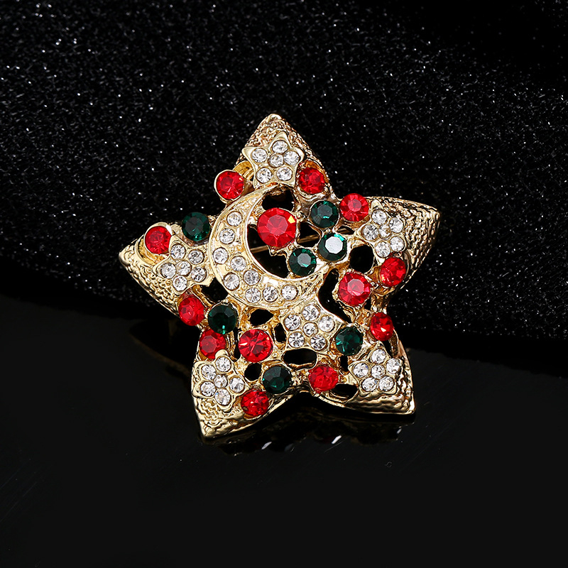 Broșă om de zăpadă pentru Crăciun de la Gini – aliaj, unisex, stil floral, seria Crăciun