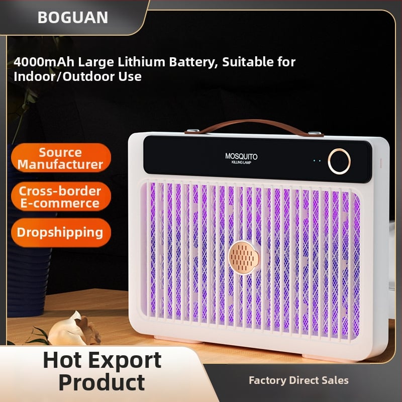 LED-es világítású elektromos szúnyogriasztó lámpa, beépített 1001–1600 mAh akkumulátorral, 41–60 m²-es területhez, üzemidő 6–8 óra