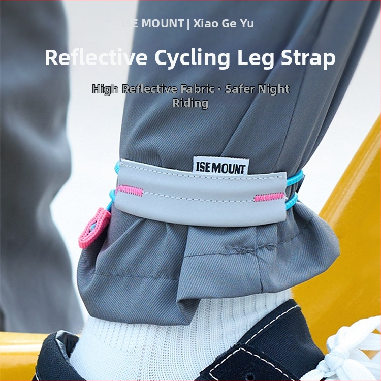 ISEMOUNT Aizsargājošas kāju jostas braukšanai – Garš stils, Lycra/Spandex, ceļa un kalnu velobraukums, nakts skrējiens, brīdinājuma josta