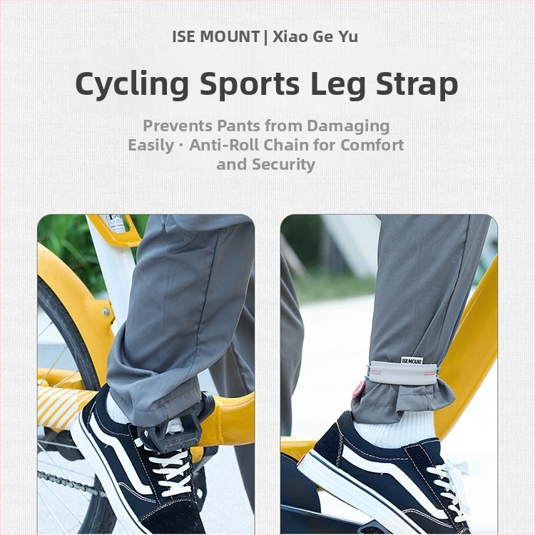 ISEMOUNT Aizsargājošas kāju jostas braukšanai – Garš stils, Lycra/Spandex, ceļa un kalnu velobraukums, nakts skrējiens, brīdinājuma josta