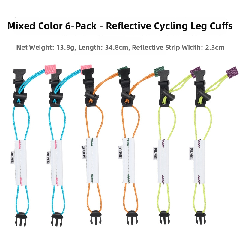ISEMOUNT Aizsargājošas kāju jostas braukšanai – Garš stils, Lycra/Spandex, ceļa un kalnu velobraukums, nakts skrējiens, brīdinājuma josta