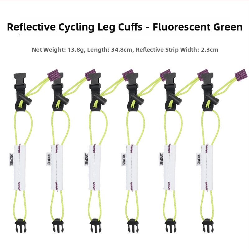 ISEMOUNT Aizsargājošas kāju jostas braukšanai – Garš stils, Lycra/Spandex, ceļa un kalnu velobraukums, nakts skrējiens, brīdinājuma josta