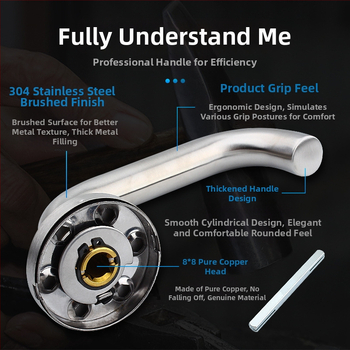 Kľuč pre požiarne dvere z 304 nehrdzavejúcej ocele, guľatá rúra, brúsený povrch, vhodný pre drevené aj kovové dvere