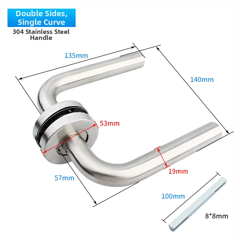 Kľuč pre požiarne dvere z 304 nehrdzavejúcej ocele, guľatá rúra, brúsený povrch, vhodný pre drevené aj kovové dvere