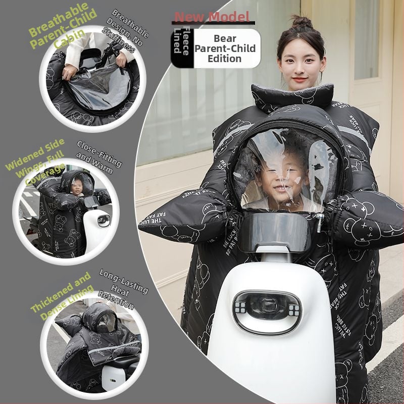 Elektrilise esiklaasi kate – paks plüüsmaterjalist kate, külmavastane ja soe, päikesekaitse kaelale