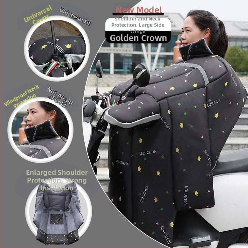 Elektrilise esiklaasi kate – paks plüüsmaterjalist kate, külmavastane ja soe, päikesekaitse kaelale