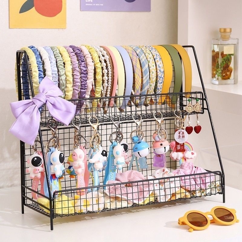 Stojan na čelenky, dvojitá vrstva, sametový držiak, dievčenský štýl, veľká kapacita