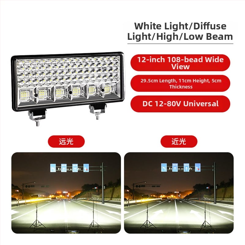 LED automobilių prožektorius, universalus suderinamumas, 400W, 12-80V, 5A, atsparus lietui korpusas
