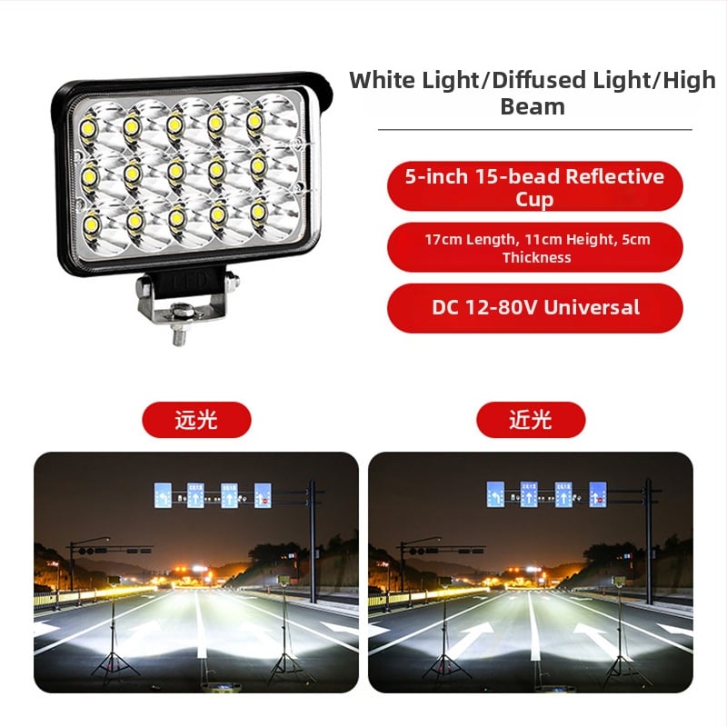 LED automobilių prožektorius, universalus suderinamumas, 400W, 12-80V, 5A, atsparus lietui korpusas