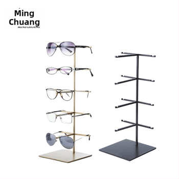 Stojan na displej rám okuliarov z nehrdzavejúcej ocele, viacposchodový, brúsený povrch, Mingchuang