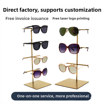 Stojan na displej rám okuliarov z nehrdzavejúcej ocele, viacposchodový, brúsený povrch, Mingchuang