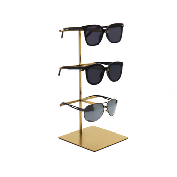 Stojan na displej rám okuliarov z nehrdzavejúcej ocele, viacposchodový, brúsený povrch, Mingchuang