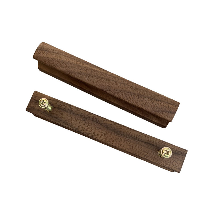 Mâner din lemn pentru ușile de dulap, stil modern și simplu, modelul 007, găuri duble, finisaj pulverizat