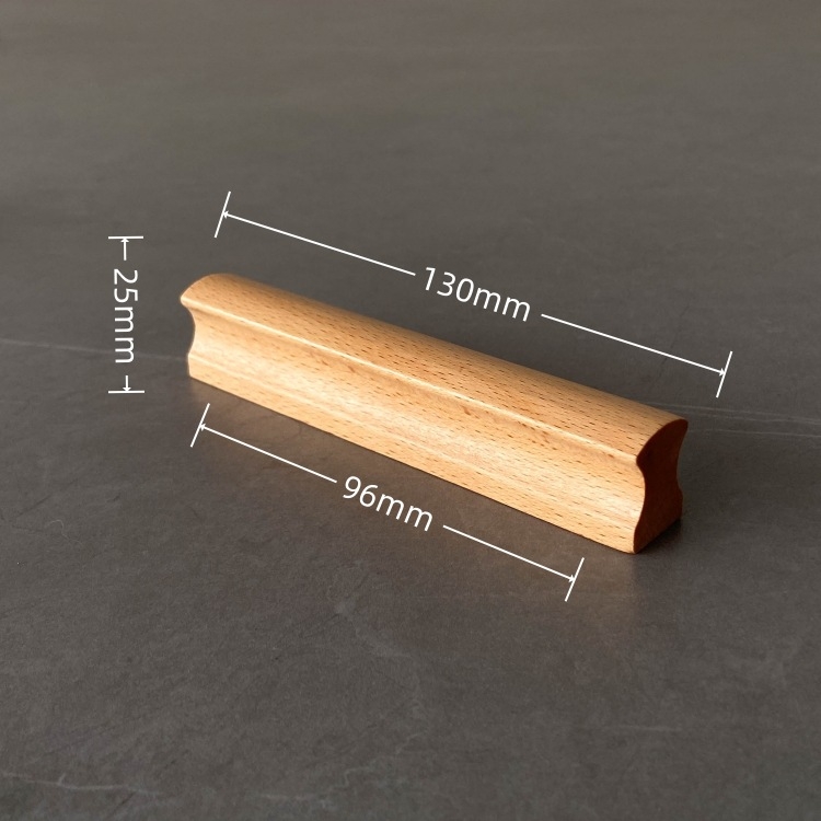 Mâner din lemn pentru ușile de dulap, stil modern și simplu, modelul 007, găuri duble, finisaj pulverizat