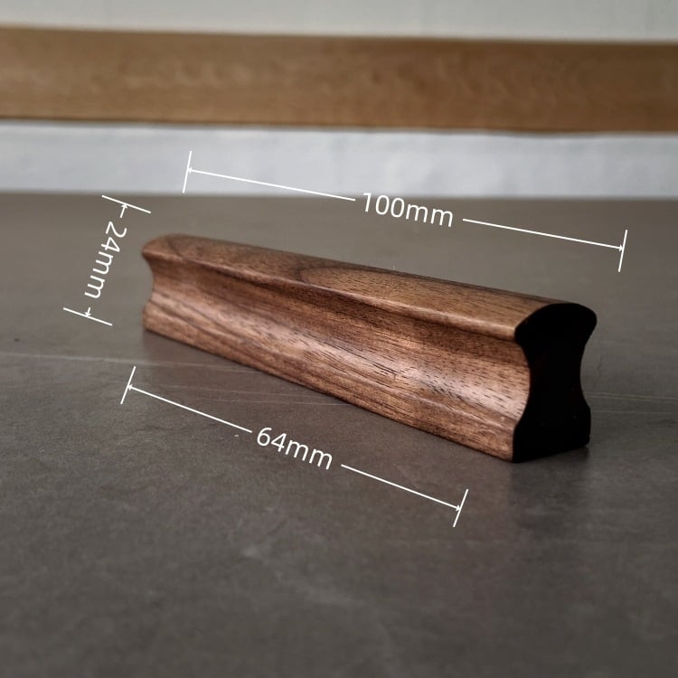 Mâner din lemn pentru ușile de dulap, stil modern și simplu, modelul 007, găuri duble, finisaj pulverizat