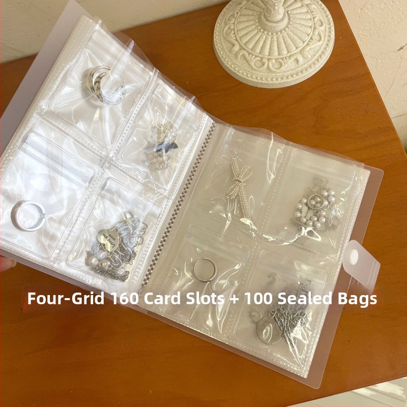 Ékszer kiállító állvány átlátszó PVC tasakkal, por- és oxidáció elleni védelemmel, 6 rétegű, utazási szervező