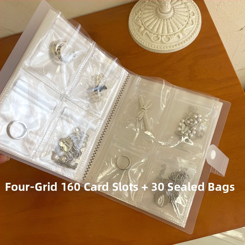 Ékszer kiállító állvány átlátszó PVC tasakkal, por- és oxidáció elleni védelemmel, 6 rétegű, utazási szervező