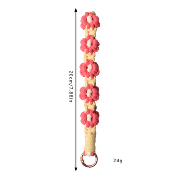 Ланярд за мобилен телефон - полиестерна тъкан, плетено, метално закопчаване, унисекс, марка Hand Knitting