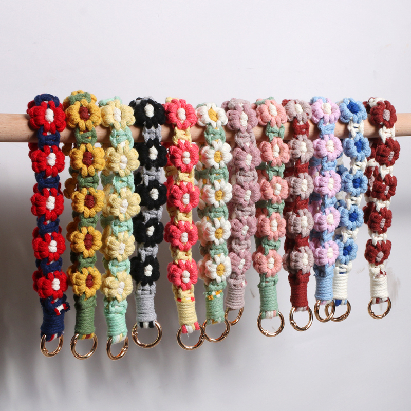 Ланярд за мобилен телефон - полиестерна тъкан, плетено, метално закопчаване, унисекс, марка Hand Knitting