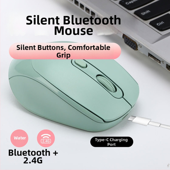 Bežični miš s dvostrukim režimom, tih rad, 1600 DPI, model yy-01, 2.4G Bluetooth, kompatibilno sa stolnim računalom i prijenosnikom