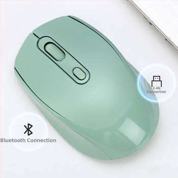 Bežični miš s dvostrukim režimom, tih rad, 1600 DPI, model yy-01, 2.4G Bluetooth, kompatibilno sa stolnim računalom i prijenosnikom