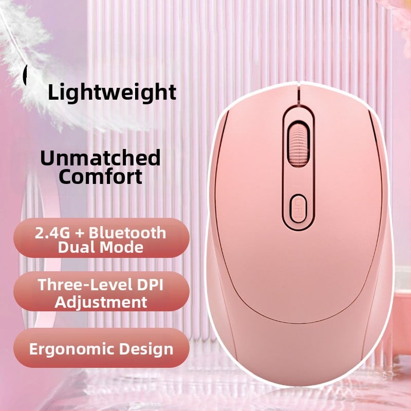 Bežični miš s dvostrukim režimom, tih rad, 1600 DPI, model yy-01, 2.4G Bluetooth, kompatibilno sa stolnim računalom i prijenosnikom