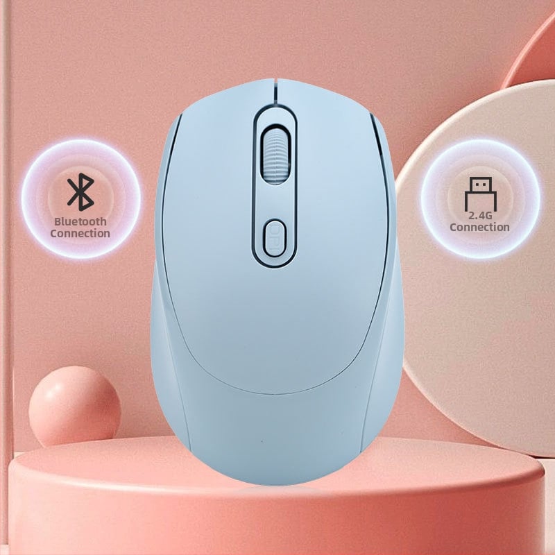 Bežični miš s dvostrukim režimom, tih rad, 1600 DPI, model yy-01, 2.4G Bluetooth, kompatibilno sa stolnim računalom i prijenosnikom