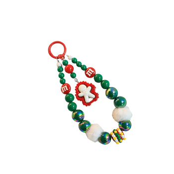 Мобилен телефон ланярд, ръчна изработка, акрилна висулка с коледен мотив и Дядо Коледа, персонализиране налично