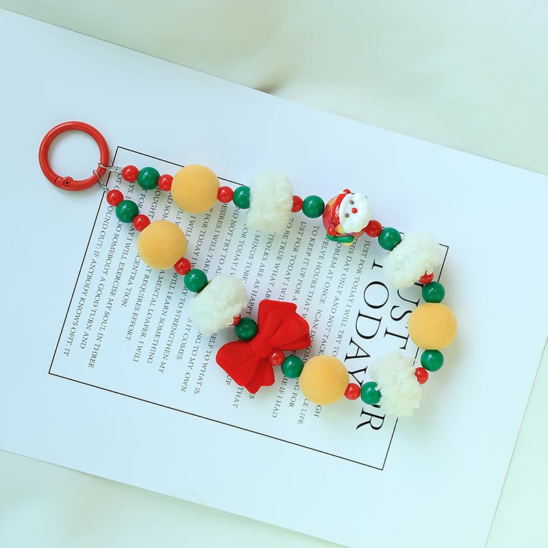 Мобилен телефон ланярд, ръчна изработка, акрилна висулка с коледен мотив и Дядо Коледа, персонализиране налично