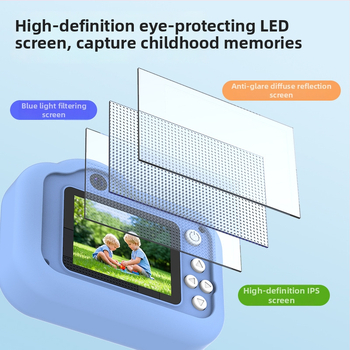 Детски дигитален фотоапарат I5-72 със 2.0-инчов LCD екран, 12–20 MP пиксели, слот за карта памет, живот на батерията 1–3 часа, корпус от силиконов пластмаса