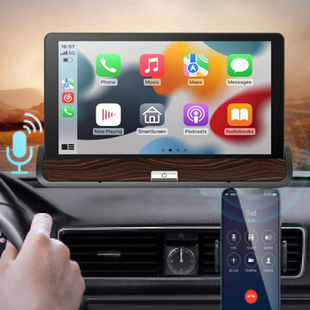 7 colių CarPlay ekranas belaidžiu ir laidiniu Bluetooth FM transliuotoju ir HD atbulinės vaizdo vaizdavimu (Modelis: T007; Pritaikymas: Taip; Privatus prekinis ženklas: Ne)