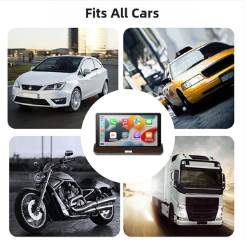 7 colių CarPlay ekranas belaidžiu ir laidiniu Bluetooth FM transliuotoju ir HD atbulinės vaizdo vaizdavimu (Modelis: T007; Pritaikymas: Taip; Privatus prekinis ženklas: Ne)