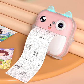 Детска камера за незабавен печат – мини Полароид-стил Bluetooth HD цифрова камера за деца, 2-инчов LCD дисплей, 1–5 MP сензор, ABS корпус, модел EX100-1, поддръжка на карта памет