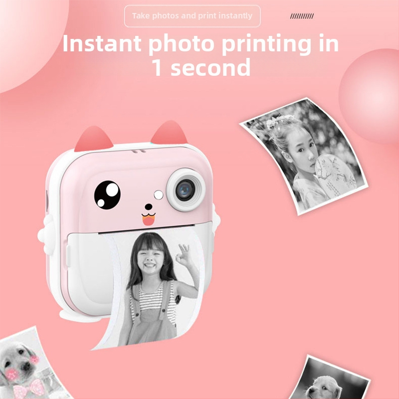 Детска камера за незабавен печат – мини Полароид-стил Bluetooth HD цифрова камера за деца, 2-инчов LCD дисплей, 1–5 MP сензор, ABS корпус, модел EX100-1, поддръжка на карта памет