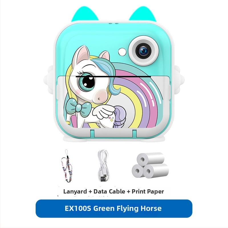 Детска камера за незабавен печат – мини Полароид-стил Bluetooth HD цифрова камера за деца, 2-инчов LCD дисплей, 1–5 MP сензор, ABS корпус, модел EX100-1, поддръжка на карта памет