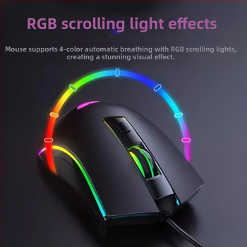 Wolf Spider S28 optički gaming miš, 7200 DPI, 6 tipki, USB kabelski, dodirni kotačić za pomicanje